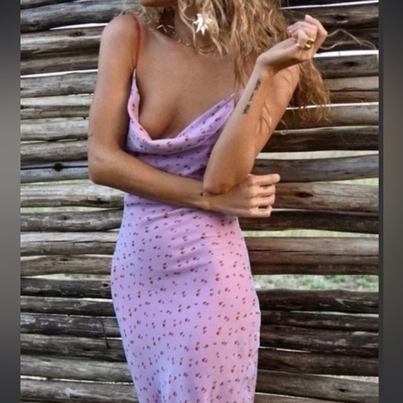 RAT & BOA Simona Purple Rose Floral Slip Dress - Picture 4 of 9